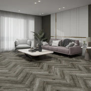 Herringbone Midnight Grey Spc Flooring
